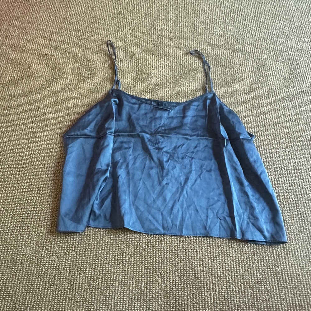 Skims Arctic Stretch Silk Crop Sleep Tank, Size 3X NWT